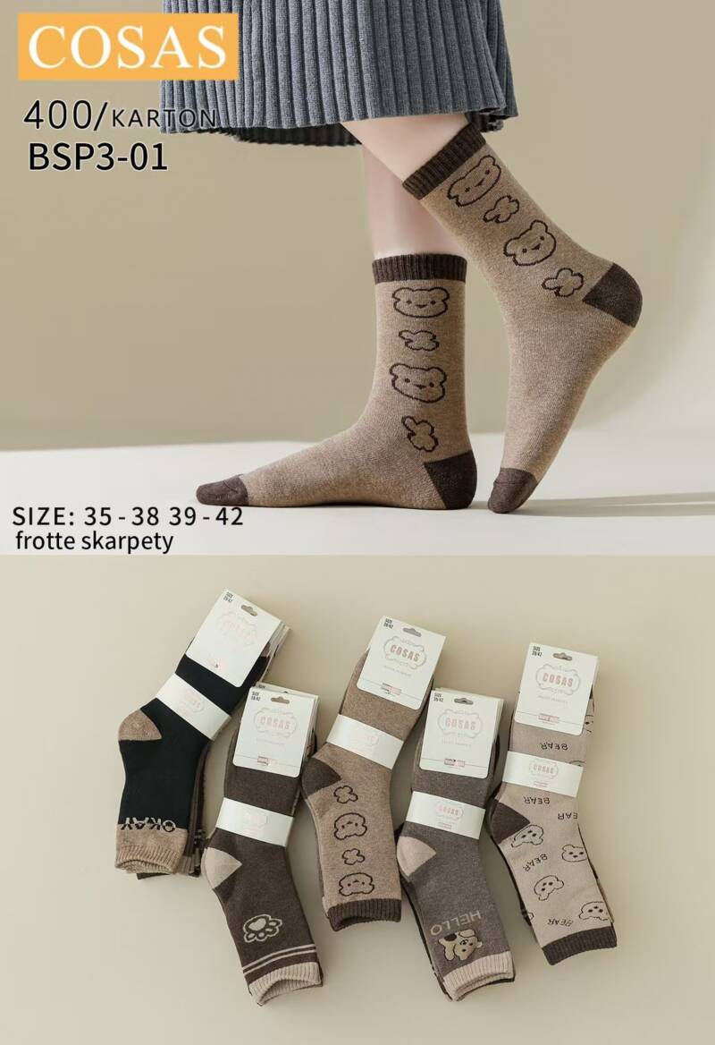 Skarpety damskie Roz 35-42, Mix kolor Paczka 40 szt